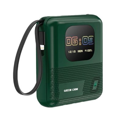 پاور بانک Green Lion 10000mAh با صفحه نمایش لمسی هوشمند و بلندگو داخلی