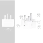 آداپتور شارژ سریع اپل 20 وات USB-C با دوشاخه بریتانیایی