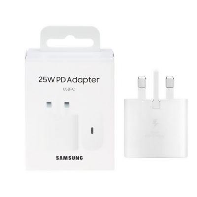 شارژر سامسونگ 25 وات PD با پورت USB-C و دوشاخه بریتانیایی