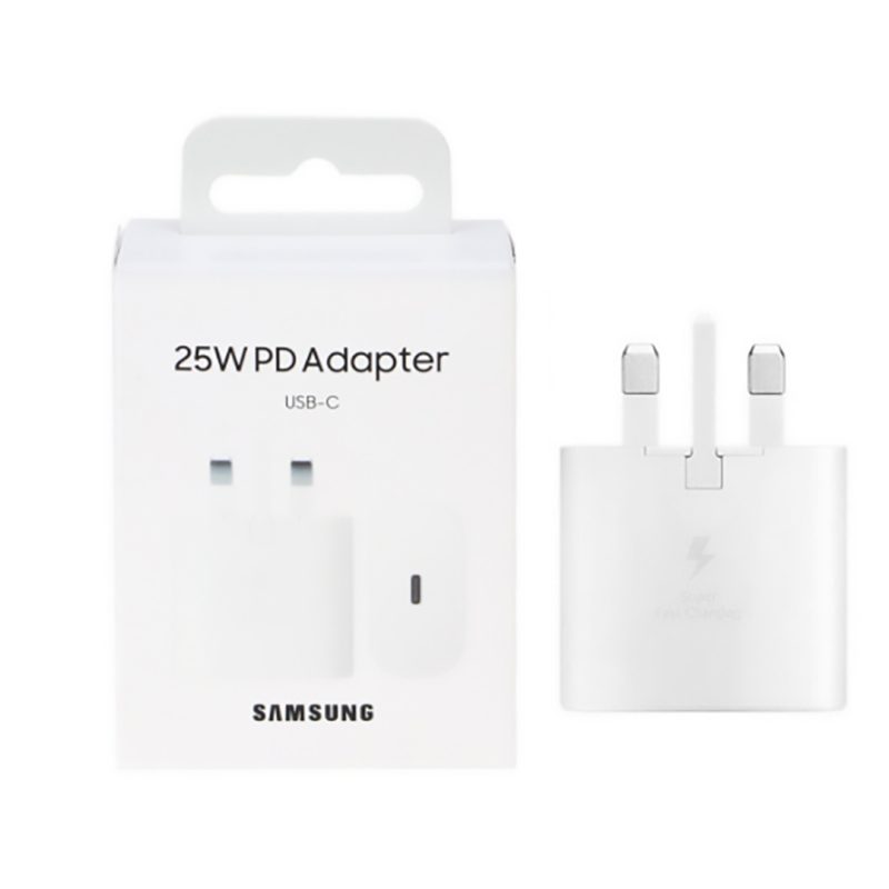 شارژر سامسونگ 25 وات PD با پورت USB-C و دوشاخه بریتانیایی