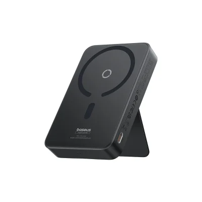 پاوربانک Baseus MagPro مدل مغناطیسی سفید با استند